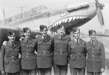 PL-8928 20 May 1942 Graduation Group , Course #30, 1&2, #9 Bombing and Gunnery School, Mont Joli, Quebec (L. to R.) (Montreal) R104923 LAC Gougeon, J.L.H.; R108367 LAC Reay, A.C.; R108479 LAC Brosseau, J.C.E.M.; R117636 LAC Bourque, F.G.; R79364 LAC Fraser, D.W.; R104845 LAC St. Michel, J.E.J.P.